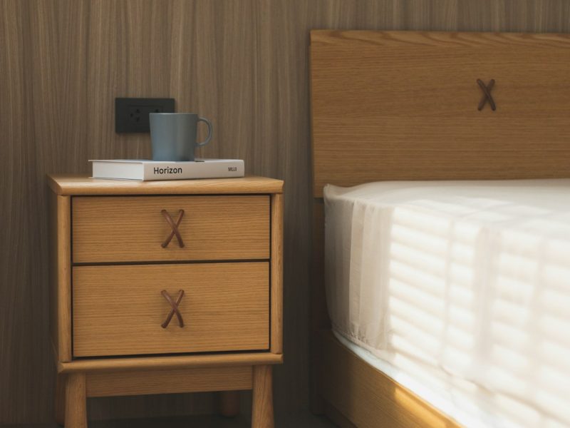 Minimalist Low-Profile Wooden Rustic Bed