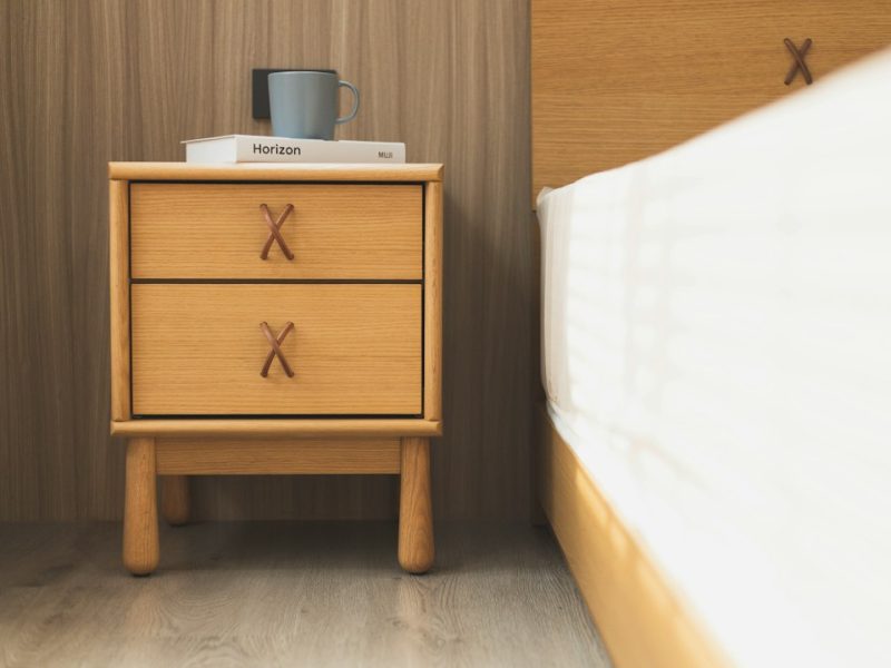 Minimalist Low-Profile Wooden Nordic Bed