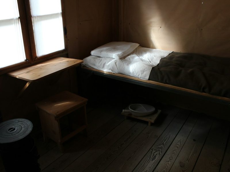 Minimalist Low-Profile Wooden Rustic Bed