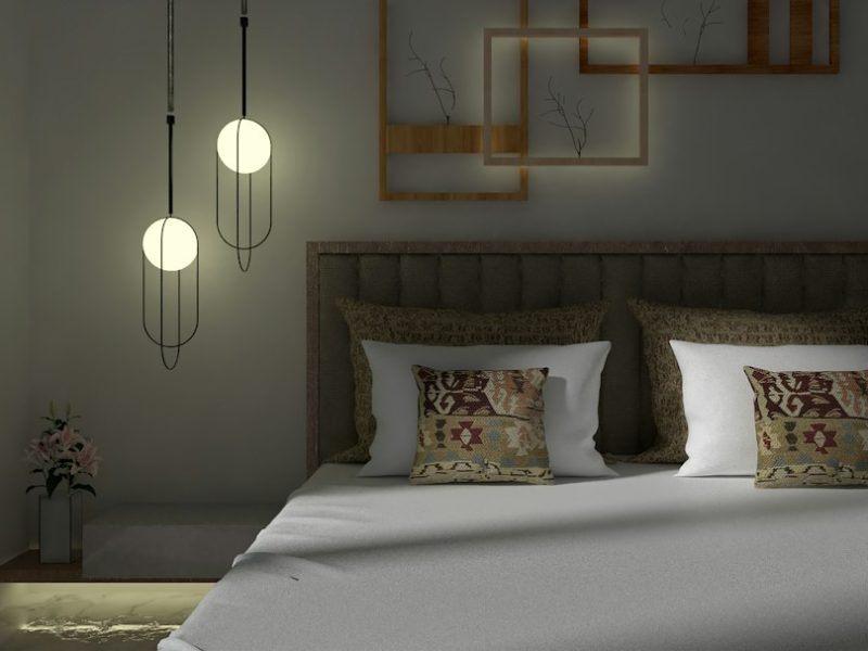 Minimalist Low-Profile Wooden Rustic Bed