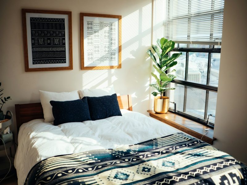 Minimalist Low-Profile Wooden Rustic Bed