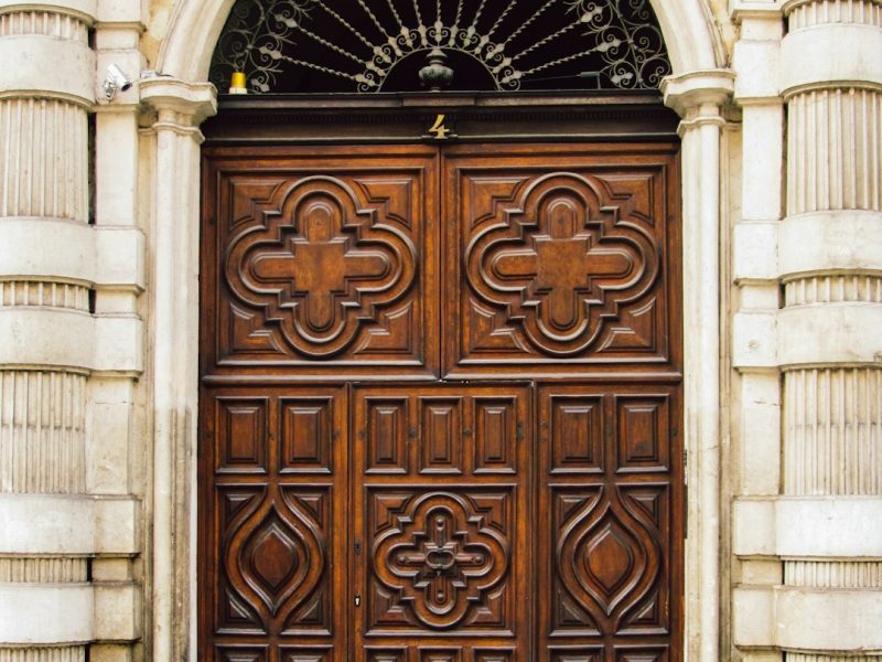 Solid Ash Wood Luxury Main Entrance Door