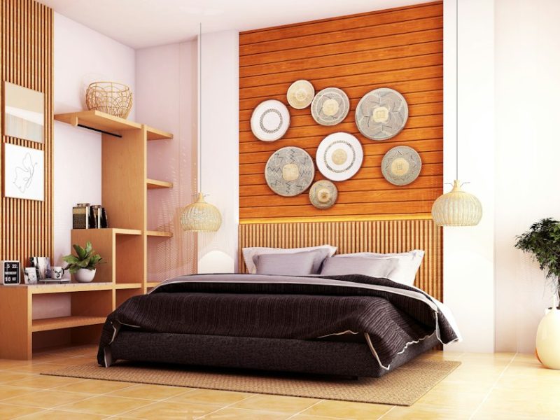 Modern Queen Size Wooden Royal Bed with Side Tables