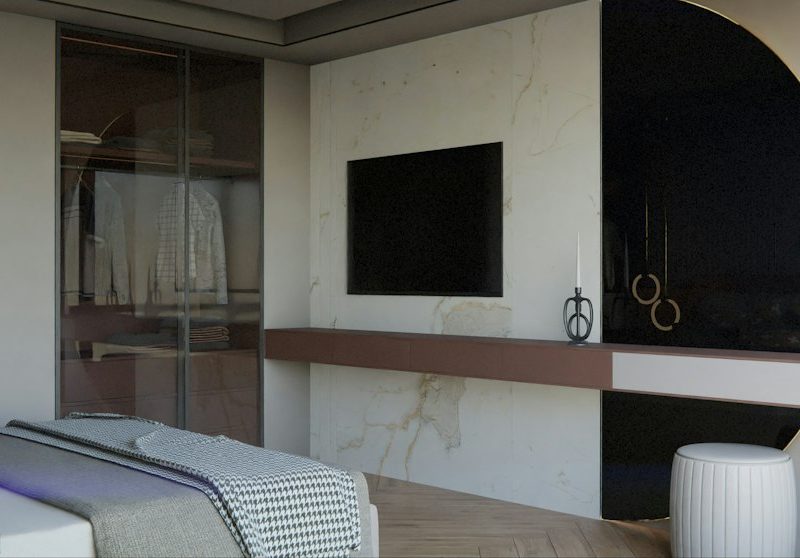 Modern Queen Size Wooden Classic Bed with Side Tables