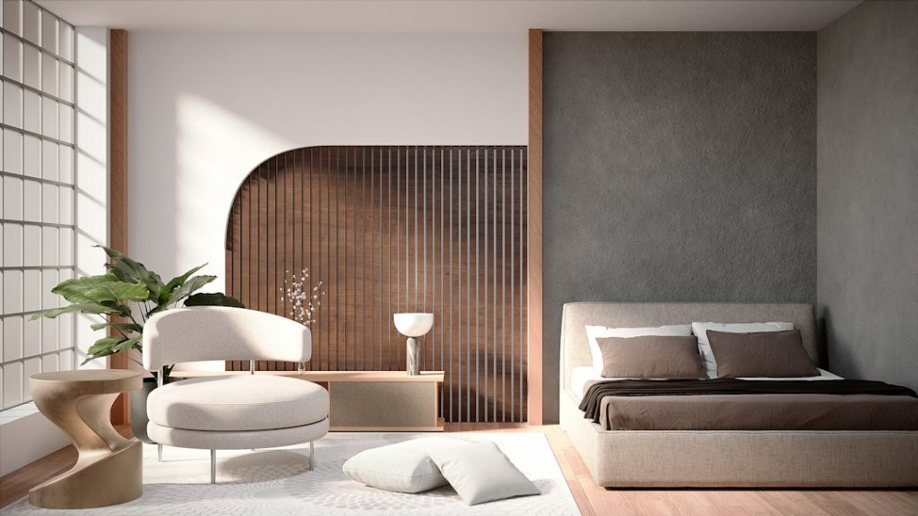 Minimalist Low-Profile Wooden Rustic Bed